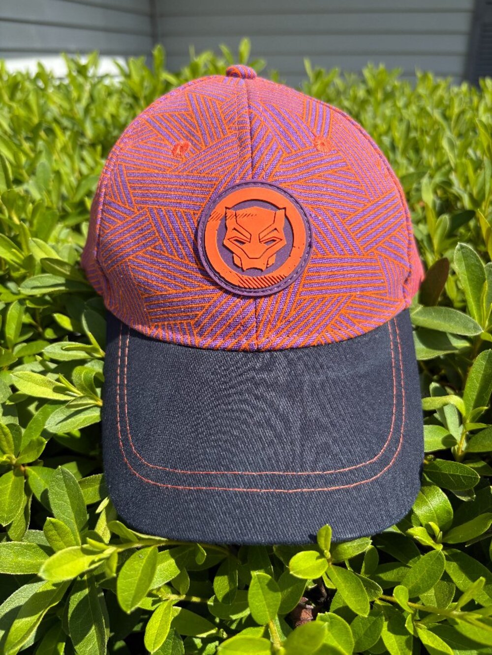 Disney Marvel Black Panther Wakanda Forever Youth Hat Orange Purple Adjustable